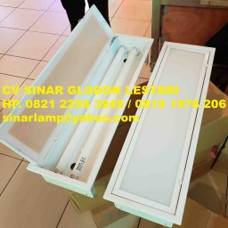 Lampu TKI 2x18 watt Akrilik Susu Ukuran Mini Special Order